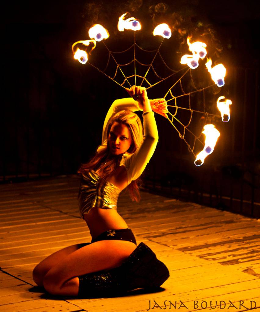 Psychedelic fire juggling photos