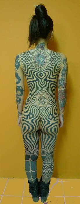 full body tribal tattoo girl Psychedelic Tattoos