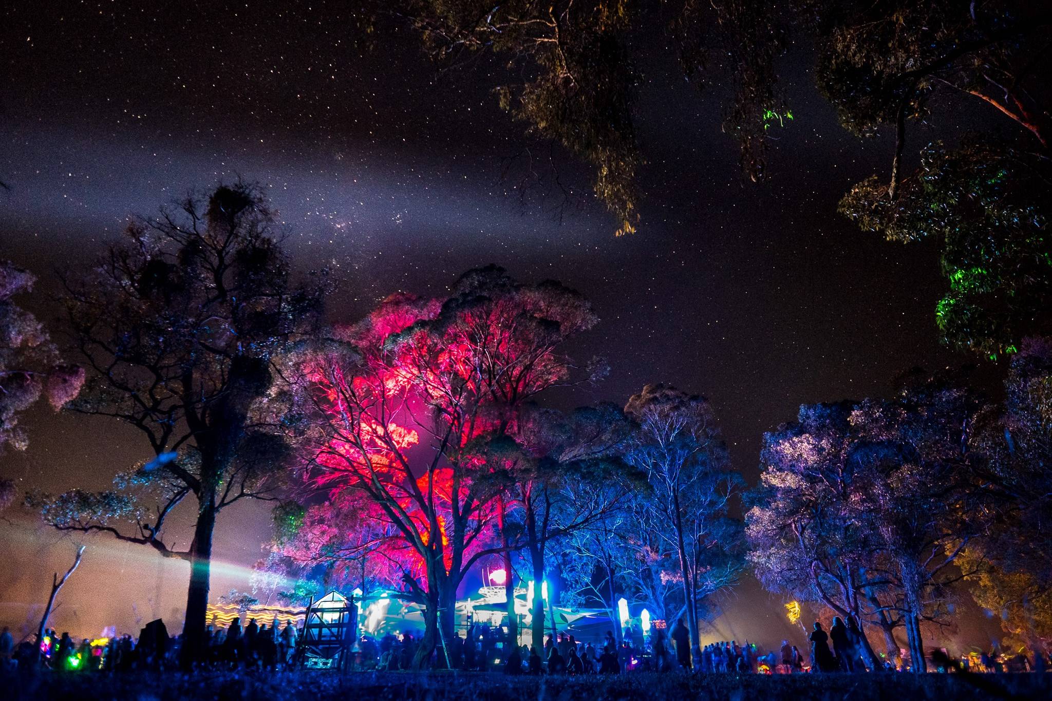 Rainbow Serpent 2015 - night lights