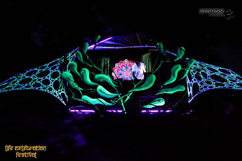 Life Celebration Festival 2016 stage decoration at night