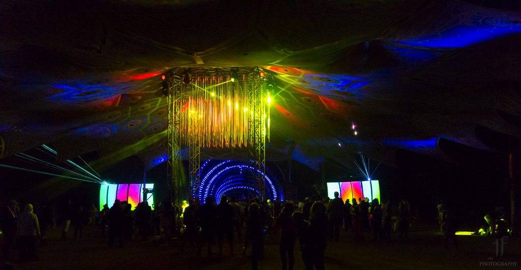 Eclipse festival 2016 dancefloor decoration at night